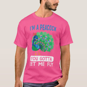 Ich bin ein Pfau, du musst mich retro fliegen lass T-Shirt