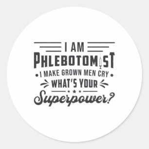 Ich bin ein phlebotomistisches Geschenk der Superm Runder Aufkleber