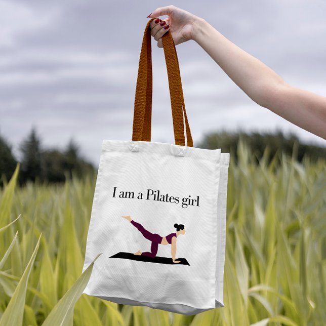"Ich bin ein Pilates Girl" Niedliche Lila Feminine Tragetasche (Von Creator hochgeladen)