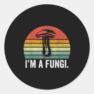 Ich bin ein Pilz-Shirt Lustige Pilze Spaß Kerl Wor Runder Aufkleber