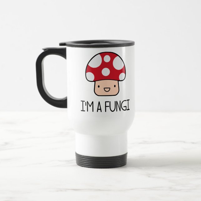 Ich bin ein Pilz-Spaß-Typ-Pilz Reisebecher (Links)