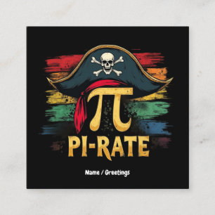 Ich bin ein Pirat Pi-Tag Ein lustiges Mathe-Abente Quadratische Visitenkarte