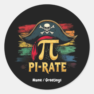 Ich bin ein Pirate-Pi-Tag Ein lustiges Mathe-Abent Runder Aufkleber