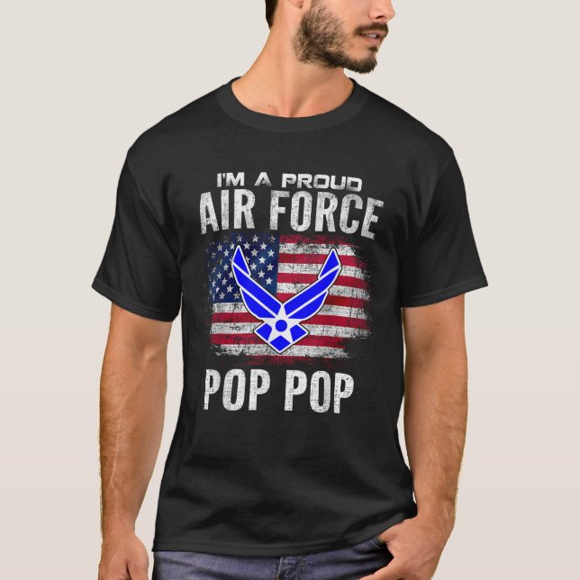 Ich bin ein Pop der Luftwaffe mit amerikanischer F T-Shirt (Vorderseite)