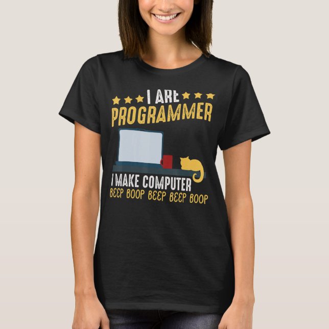 Ich bin ein Programmierer-Cat-Coding-Computer-Part T-Shirt (Vorderseite)
