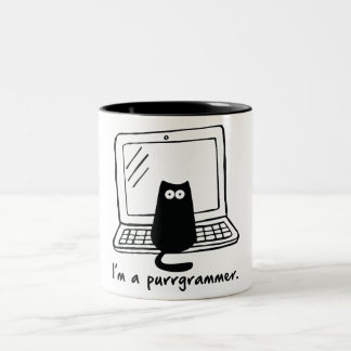 Ich bin ein purrgrammer zweifarbige tasse