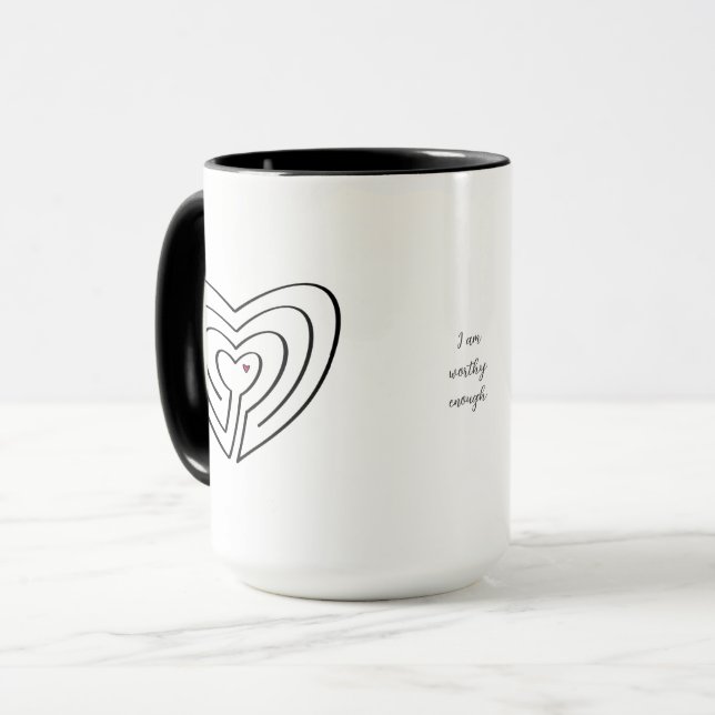 Ich bin ein reiches Labyrinth-Herz Tasse (Vorderseite Links)