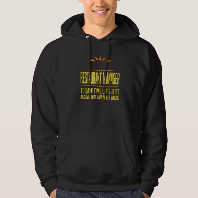 Ich bin ein Restaurant-Manager am Empfang Hoodie (Vorderseite)