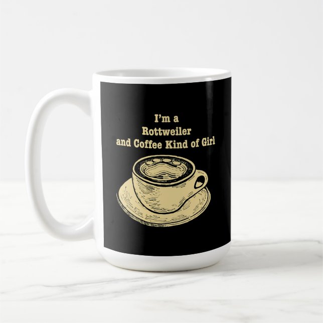 Ich bin ein Rottweiler und Kaffee-Liebhaber Kaffeetasse (Links)