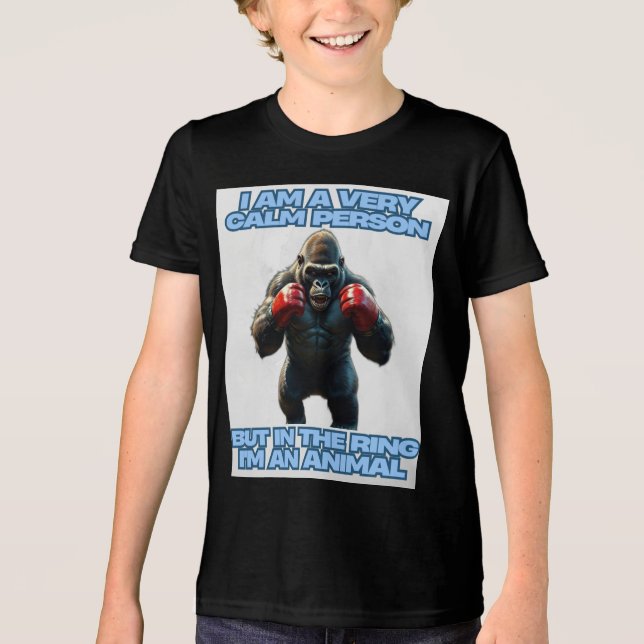 Ich bin ein ruhiger Mensch, aber auf dem Ring bin  Tri-Blend Shirt (Vorderseite)