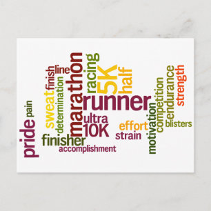 Ich bin ein Runner Words Postkarte
