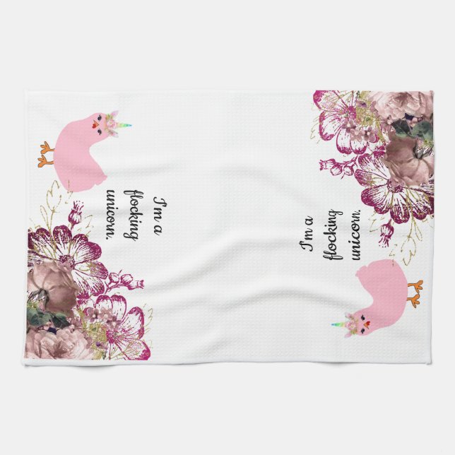 Ich bin ein scharendes Einhorn-Huhn-Geschirrtuch Geschirrtuch (Horizontal)