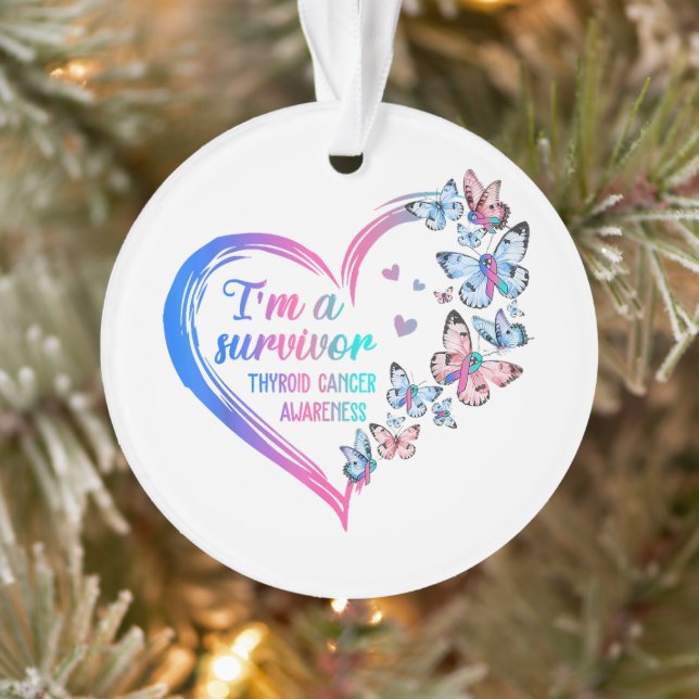 Ich bin ein Schilddrüsenkrebs-Überlebender Ornament (Baum)