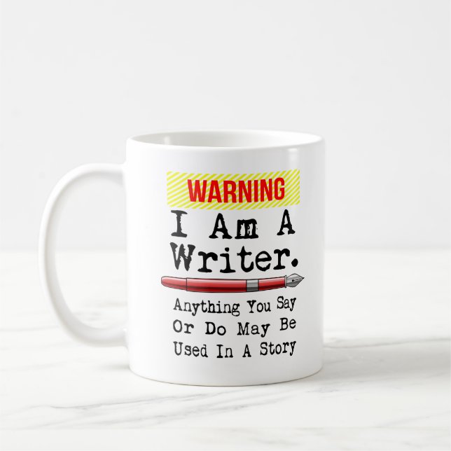 Ich bin ein Schriftsteller, der Funny Autor schrei Kaffeetasse (Links)