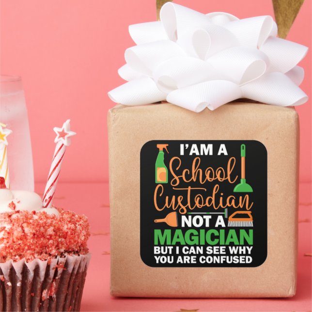 Ich bin ein Schulverwalter und kein Magier Quadratischer Aufkleber (Party)