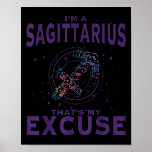 Ich bin ein Schütze Zodiac Sign Graphic Art Archer Poster