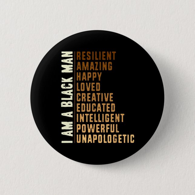 Ich bin ein schwarzer Mann - Schwarzer Geschichtsm Button (Vorderseite)
