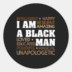 Ich bin ein Schwarzer Mensch Inspiration Mens Blac Runder Aufkleber