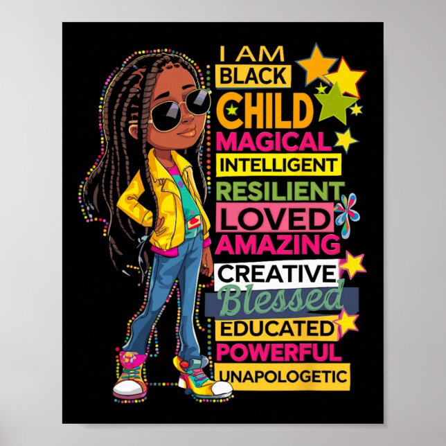 Ich bin ein schwarzes Kind Geschichtsmonat Afroame Poster (Vorne)
