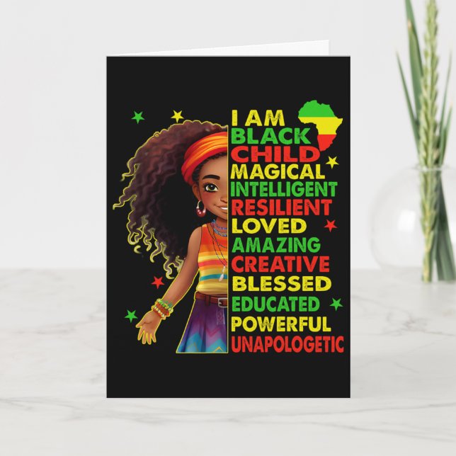 Ich bin ein schwarzes Kind Juneteenth Afroamerikan Karte (Vorderseite)