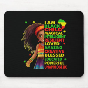 Ich bin ein schwarzes Kind Juneteenth Afroamerikan Mousepad