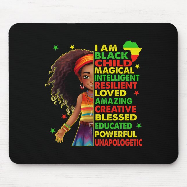 Ich bin ein schwarzes Kind Juneteenth Afroamerikan Mousepad (Vorne)