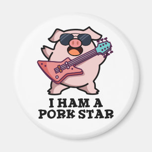 Ich bin ein Schweinestern Funny Rock Star Pig Puff Magnet
