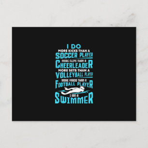 Ich bin ein Schwimmer Funny Swimming Pool Schwimmb Ankündigungspostkarte