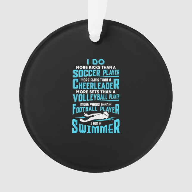 Ich bin ein Schwimmer Funny Swimming Pool Schwimmb Ornament (Vorderseite)