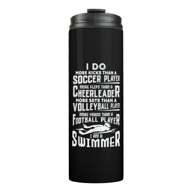 Ich bin ein Schwimmer Funny Swimming Pool Schwimmb Thermosbecher (Vorderseite)