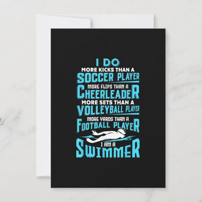 Ich bin ein Schwimmer Funny Swimming Pool schwimme Einladung (Vorderseite)