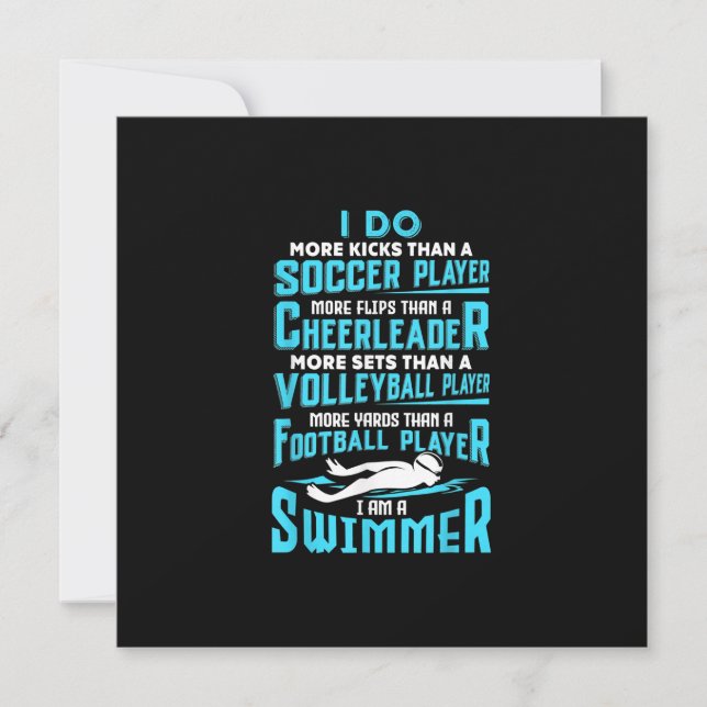 Ich bin ein Schwimmer Funny Swimming Pool schwimme Einladung (Vorderseite)