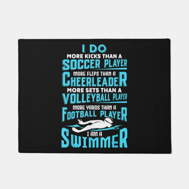 Ich bin ein Schwimmer Funny Swimming Pool schwimme Fußmatte (Vorderseite)
