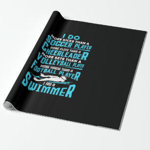 Ich bin ein Schwimmer Funny Swimming Pool schwimme Geschenkpapier