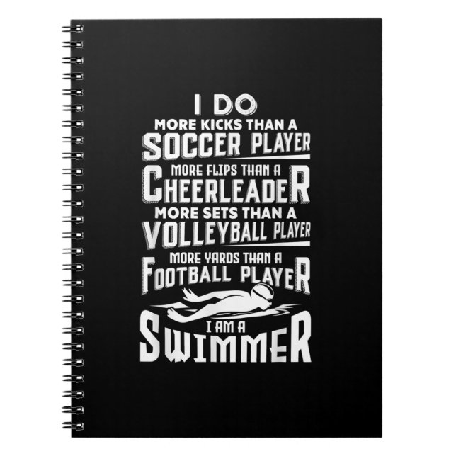 Ich bin ein Schwimmer Funny Swimming Pool Schwimme Notizblock (Vorderseite)