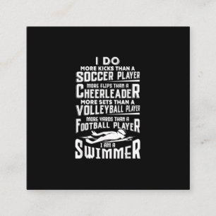 Ich bin ein Schwimmer Funny Swimming Pool Schwimme Quadratische Visitenkarte