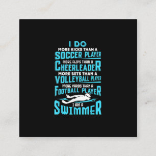 Ich bin ein Schwimmer Funny Swimming Pool schwimme Quadratische Visitenkarte