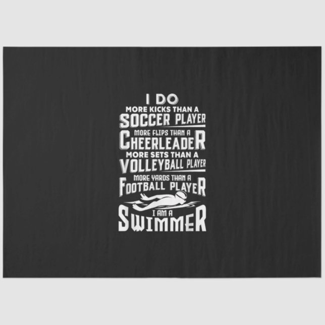 Ich bin ein Schwimmer Funny Swimming Pool Schwimme Seidenpapier (Vorderseite)