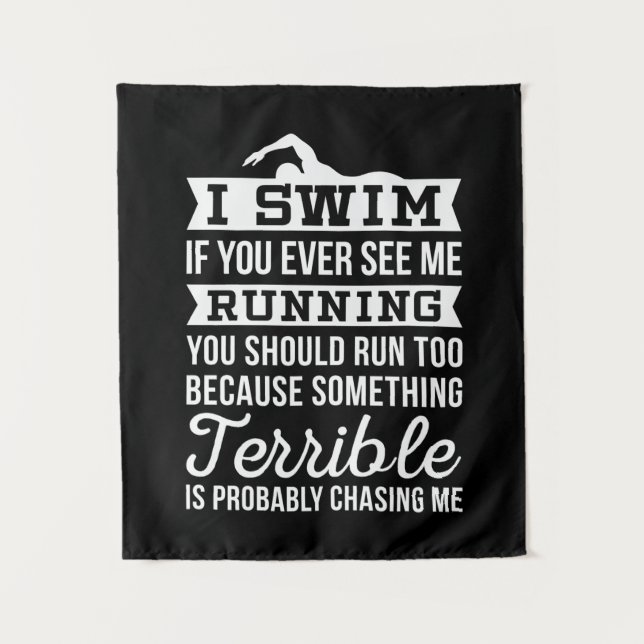 Ich bin ein Schwimmer Wandteppich (Vorderseite)