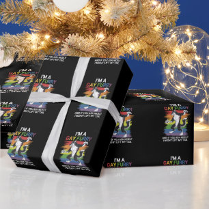 Ich bin ein schwuler Fellfuchs Regenbogen-LGBTQ-St Geschenkpapier