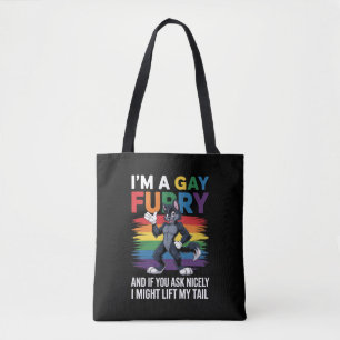 Ich bin ein schwuler Furry-Regenbogen-Fuchs-Wolf-P