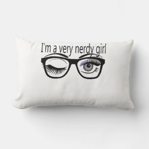 Ich bin ein sehr Nerdy Girl mit Lila Augschatten Lendenkissen