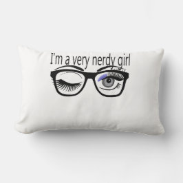 Ich bin ein sehr Nerdy Girl mit Periwinkle Eye Sha Lendenkissen