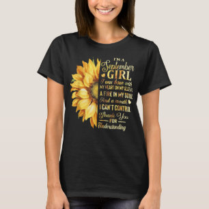 Ich bin ein September-Mädchen Sonnenblume Geburtst T-Shirt
