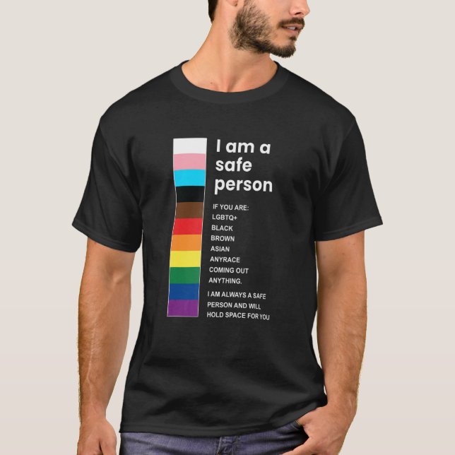 Ich bin ein sicherer Gay Pride für die LGBT-Person T-Shirt (Vorderseite)