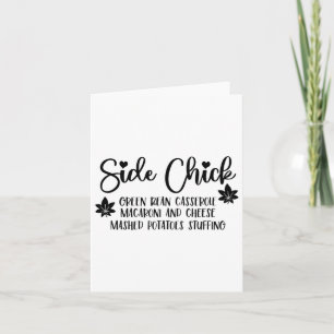 Ich bin ein Side Chick Retro Funny Turkey Day Fall Karte