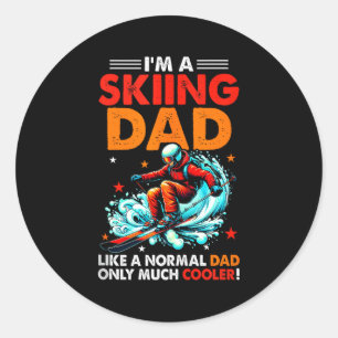 Ich bin ein Skifahrer-Vater Definition Viel Kühler Runder Aufkleber
