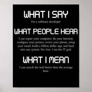 Ich bin ein Software-Entwickler-Funny Programmiere Poster