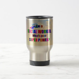 "Ich bin ein Sozialarbeiter" beliebtes Design, Reisebecher