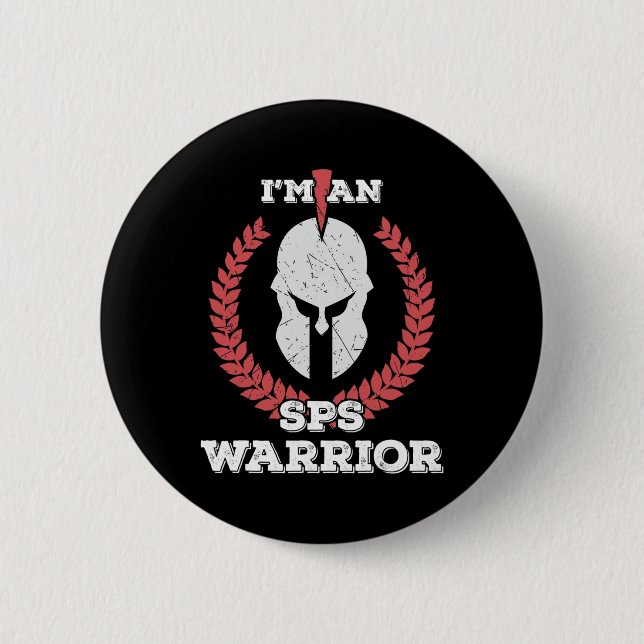 Ich bin ein Sps Warrior Stiff Person Syndrome Awar Button (Vorderseite)